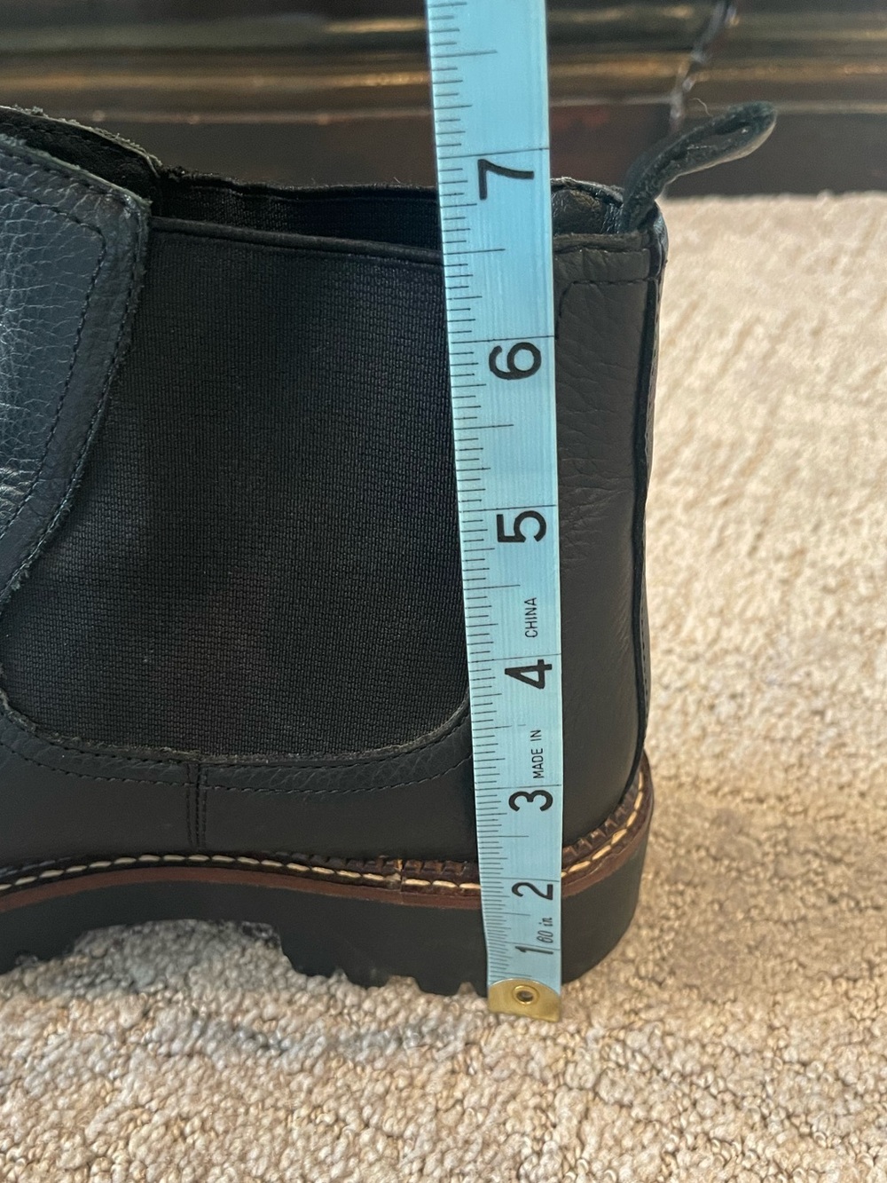 Caslon Miller Black Water Resistant Chelsea Boot, Pebbled Leather, Lug Sole, 8M - Picture 16 of 16